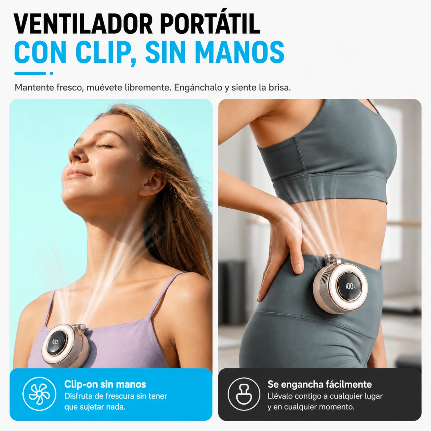 BRISACLIP™ | Ventilador Personal Sin Aspas